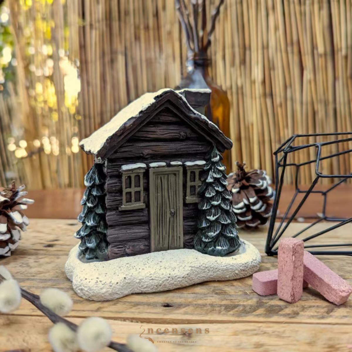 Incensens™ Snowy House Incense Burner