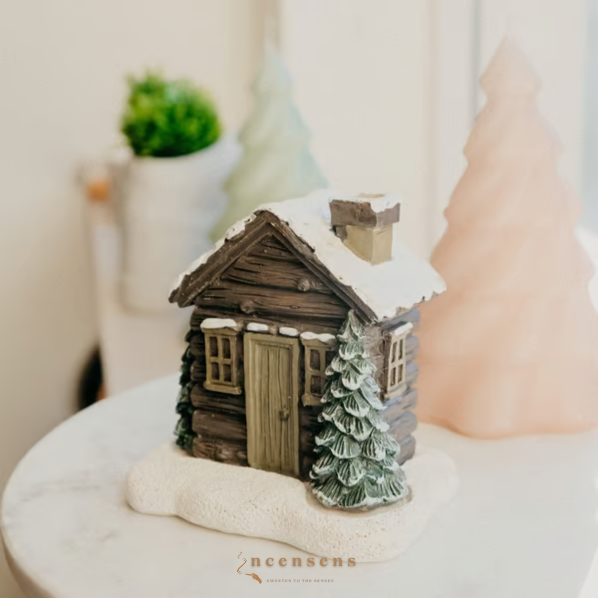 Incensens™ Snowy House Incense Burner