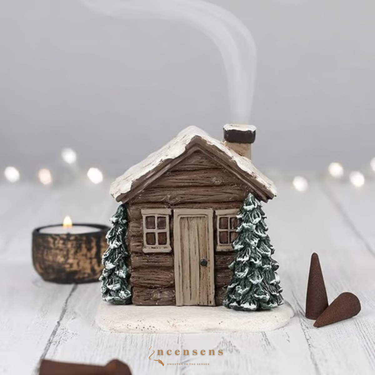 Incensens™ Snowy House Incense Burner