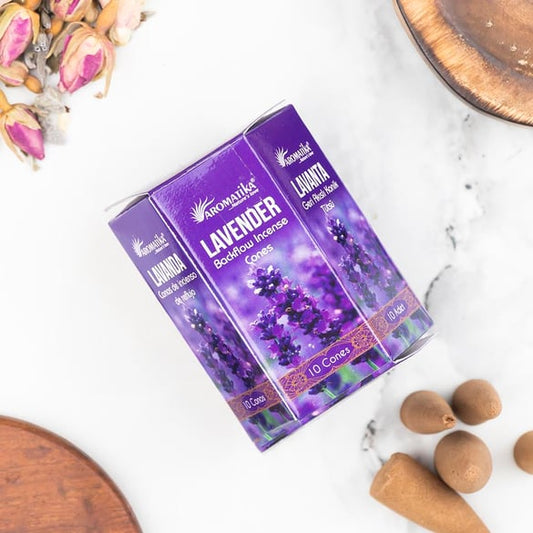 Incensens™ Lavender Backflow Waterfall Incense (10 Pieces)